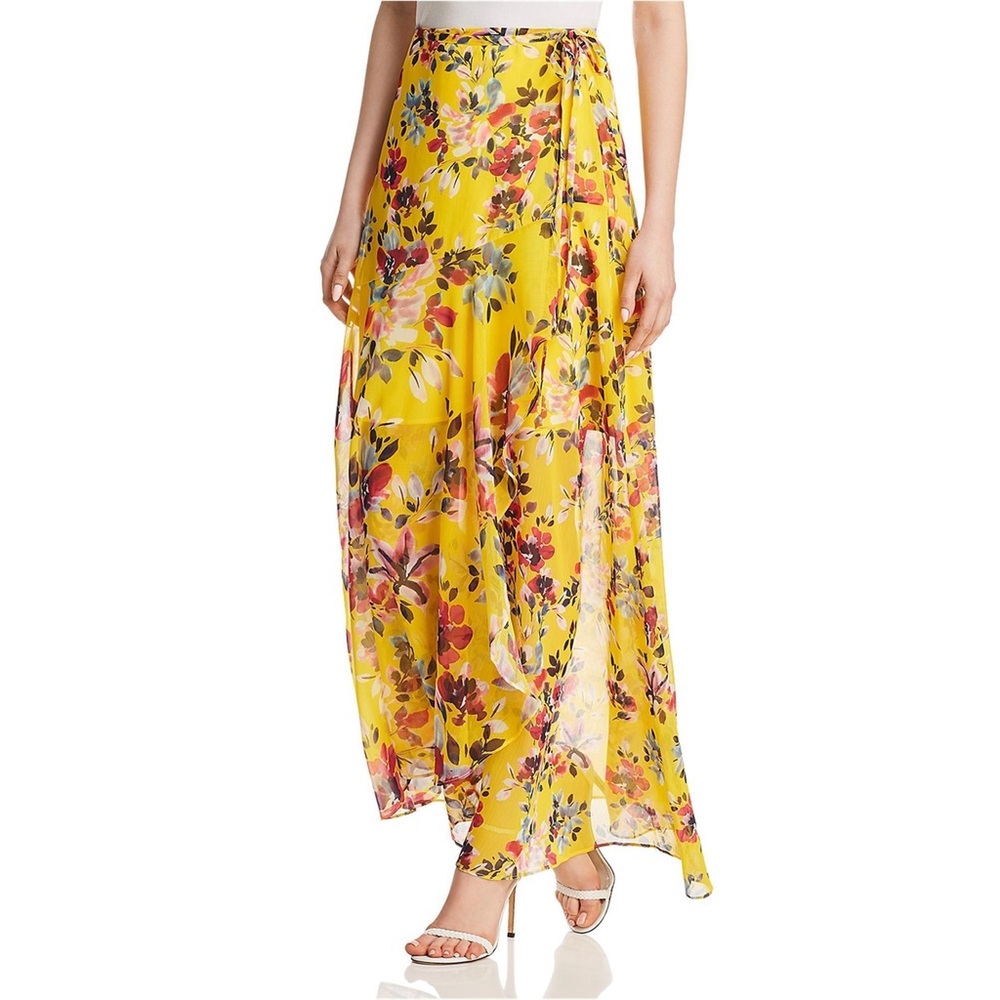 French Connection Womens Floral Print Sheer Wrap Maxi Skirt size XS/ US size 2